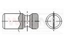 Nakrętki kształtowe meblowe z nacięciem płaskim i otworem (wałeczkowe)