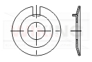 Podkładki kształtowe DIN 432 odginane z noskiem zewnętrznym