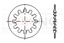 Podkładki okrągłe sprężyste DIN 6797 forma J ząbkowane wewnętrznie