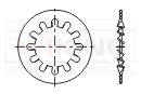 Podkładki okrągłe sprężyste DIN 6797 forma J ząbkowane wewnętrznie Podkładki okrągłe sprężyste DIN 6797 forma J ząbkowane wewnętrznie