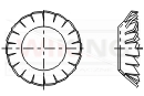 Podkładki okrągłe sprężyste DIN 6797 forma V stożkowe ząbkowane zewnętrznie