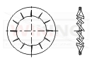 Podkładki okrągłe sprężyste DIN 6798 forma J wachlarzowe